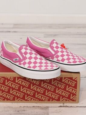 Vans Classic Slip-On Color Theory Checkerboard Pink Women's Size 6